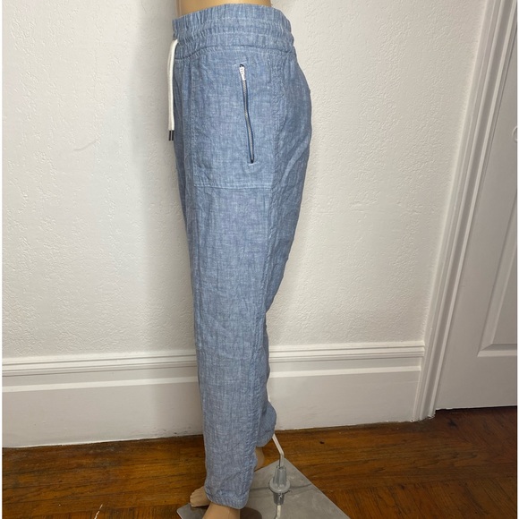 Athleta Retreat Chambray Blue Linen Joggers (fits like L/12) - Picture 5 of 12